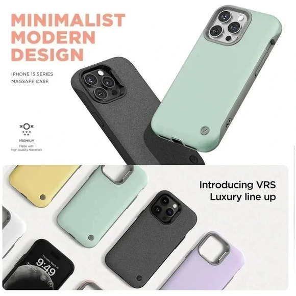 VRS DESIGN Terra Guard Modern MagSafe Case for iPhone 15 Pro 2023 Matte Black‎ - Picture 6 of 7